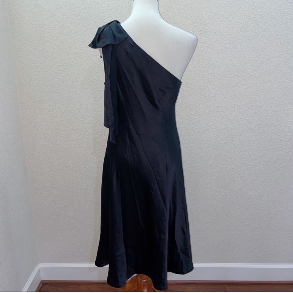 Ann Taylor Black One Shoulder Silk Dress - Picture 2 of 9